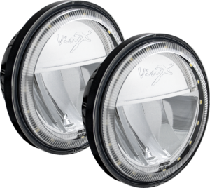 Vision X VX Series led headlight 4.5" round black chrome set of 2
