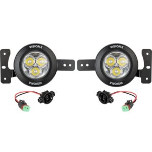 Vision X Jeep Wrangler JL (2018+) / Jeep Gladiator (2020+) plastic bumper fog light upgrade bracket kit with CG2-CPM310 lights